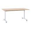 3483600857972-Table de réunion mobile et rabattable YES ! - 140 cm - Pieds blancs - Chêne-P_79440929_1-0