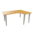 2012349455920-Bureau compact 90° à droite EVIDENCE - Pieds aluminium - Plateau imitation hêtre-P_79441377_1-0