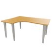 2012349456224-Bureau compact 90° à gauche EVIDENCE - Pieds aluminium - Plateau imitation hêtre-P_79441392_1-0