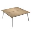 2012349509890-Bureau Bench LEONARDO - L140 x H74 x P168 - Pieds métal blancs - Chêne-P_79441635_1-0