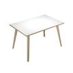 2012349512432-Bureau LEONARDO - 120 cm - Pieds bois - Blanc chants chêne-P_79441762_1-0