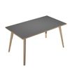 2012349512838-Bureau LEONARDO - 140 cm - Pieds bois - Anthracite chants chêne-P_79441782_1-0