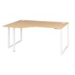 Bureau compact à gauche SUNDAY - 160 cm - Pieds cadre - Chêne
