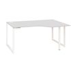 Bureau compact à droite SUNDAY - 160 cm - Pieds cadre - Gris