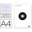 Antartik - Bloc blanc de feuilles simples A4 - 100 pages - petits carreaux - perforées