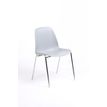 Chaise CHARLOTTE - pieds chromés sans accroche - gris clair