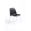 Chaise CHARLOTTE - pieds blancs sans accroche - coque M1 (non feu) - noir