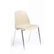 Chaise CHARLOTTE - pieds chromés sans accroche - coque M1 (non feu) - beige