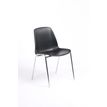 Chaise CHARLOTTE - pieds chromés avec accroches - coque M1 (non feu) - noir