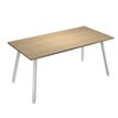 Table haute - 180 x 80 x 105 cm - Pieds métal blancs - Chêne