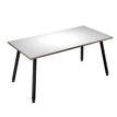 Table haute - 160 x 80 x 105 cm - Pieds métal noirs - Blanc chants chêne