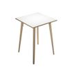 Table haute - 80 x 80 x 105 cm - Pieds bois - Blanc chants chêne