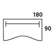3253310150270-Bureau double vague symétrique IDRA - L180 cm - Pieds aluminium - plateau imitation Erable--1