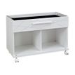3483600202222-Rangement bas mobile SUNDAY - L80 x H59 x P42 - 1 tiroir+ 2 cases - blanc graphic-Angle gauche-0