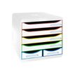 9002493312913-Exacompta Black Office - Module de classement 6 tiroirs - blanc/arlequin-Angle gauche-1