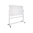 4009729058299-DAHLE - Tableau pivotant blanc laqué - 2 côtés magnétiques - 120 x 180 cm - 4 roues-Angle gauche-0