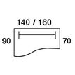 3253310150645-Bureau droit IDRA - Vague à gauche - L140 cm - Pieds blancs - plateau Blanc--1