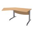 3253310149816-Bureau 135° IDRA - retour d'angle à gauche - L180 cm - Pieds aluminium - Plateau imitation Hêtre--0