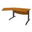 3253310150133-Bureau 135° IDRA - retour d'angle à gauche - L180 cm - Pieds anthracite - plateau imitation Merisier--0