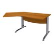 3253310150058-Bureau 135° IDRA - retour d'angle à gauche - L180 cm - Pieds aluminium - plateau imitation Merisier--0