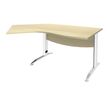 3253310150454-Bureau 135° IDRA - retour d'angle à gauche - L180 cm - Pieds blanc - plateau imitation Erable--0
