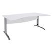 Bureau double vague symétrique IDRA - L180 cm - Pieds aluminium - plateau Blanc perle