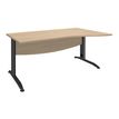 Bureau droit IDRA - Vague à droite - L160 cm - Pieds anthracite - plateau imitation Chêne