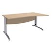 Bureau droit IDRA - Vague à droite - L160 cm - Pieds alu - plateau imitation Chêne