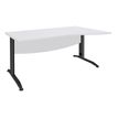 Bureau droit IDRA - Vague à droite - L160 cm - Pieds anthracite - plateau Blanc