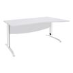 Bureau droit IDRA - Vague à droite - L160 cm - Pieds blancs - plateau Blanc