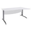 3253310150478-Bureau droit IDRA - Vague à droite - L140 cm - Pieds alu - plateau Blanc--0