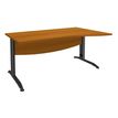 3253310150072-Bureau droit IDRA - Vague à droite - L140 cm - Pieds anthracite - plateau imitation Merisier--0