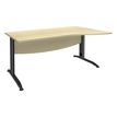 3253310150317-Bureau droit IDRA - Vague à droite - L140 cm - Pieds anthracite - plateau imitation Erable--0