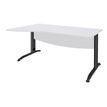 Bureau droit IDRA - Vague à gauche - L160 cm - Pieds anthracite - plateau Blanc