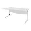 3253310150645-Bureau droit IDRA - Vague à gauche - L140 cm - Pieds blancs - plateau Blanc--0