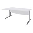 3253310150485-Bureau droit IDRA - Vague à gauche - L140 cm - Pieds alu - plateau Blanc--0