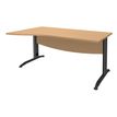 Bureau droit IDRA - Vague à gauche - L160 cm - Pieds anthracite - Plateau imitation Hêtre