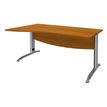 3253310150027-Bureau droit IDRA - Vague à gauche - L160 cm - Pieds alu - plateau imitation Merisier--0