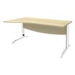 3253310150423-Bureau droit IDRA - Vague à gauche - L160 cm - Pieds blancs - plateau imitation Erable--0