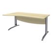 Bureau droit IDRA - Vague à gauche - L160 cm - Pieds alu - plateau imitation Erable