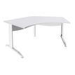 Bureau symétrique 120° IDRA - L185 cm - Pieds blanc - plateau Blanc perle