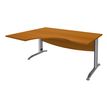 2012348121857-Bureau compact à gauche IDRA - L180 cm - Pieds alu - plateau imitation Merisier (Pieds de renfort obligatoire à rajou--0