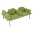 Banquette ILO - 4 places L172xP114cm -  blanc - structure chêne clair - tissu kiwi