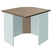 Banque d'accueil en ange 90° LUMINA - sans réhausse - L80 x H75 x P80 cm - Finition chêne clair/blanc