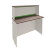 3253310161306-Banque d'accueil LUMINA - avec réhausse - L100 x H115 x P80 cm - Bande translucide Anis - Finition ch