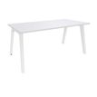 Bureau simple STEELY - L140 cm - Pieds blanc - plateau Blanc Perle