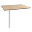 Extension IDRA/DUAL sur pied tube - 80 x 60 cm - Pied blanc - plateau imitation Chêne clair