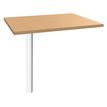 Extension IDRA/DUAL sur pied tube - 80 x 60 cm - Pied blanc - plateau imitation Hêtre