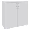 2012348123301-Armoire mi-haute IDRA/DUAL -  L80 x H102 x P47 - 2 portes - 2 tablettes métal DS - Corps blanc - Portes et d--0