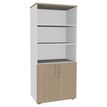 2012348123639-Bibliothèque IDRA/DUAL  avec 2 portes basses - L80 x H180 x P47 - Corps blanc - Portes et dessus imita--0